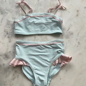 Adorable light blue ruffle swim
